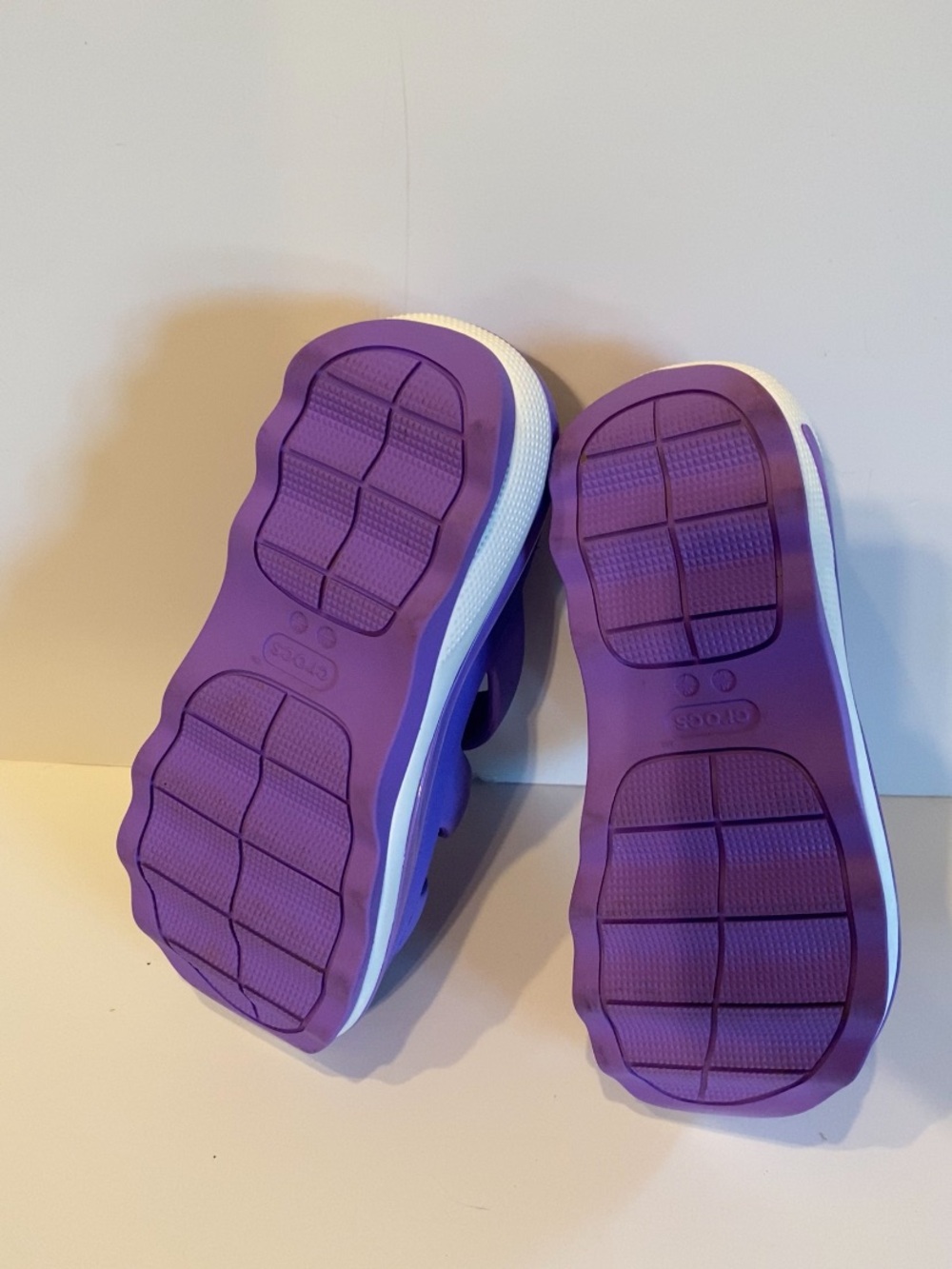 CROCS Mega Crush Triple Strap Croslite Sandals in Violet with White Accent - Picture 4 of 5